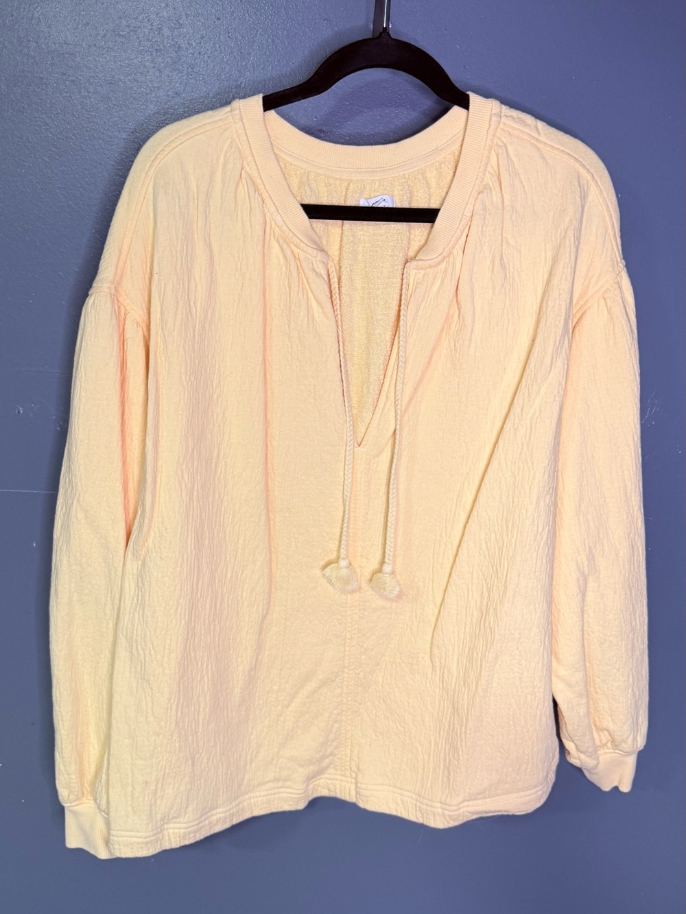 aerie Cream oversized Drawstring Split V Pullover Sweatshirt